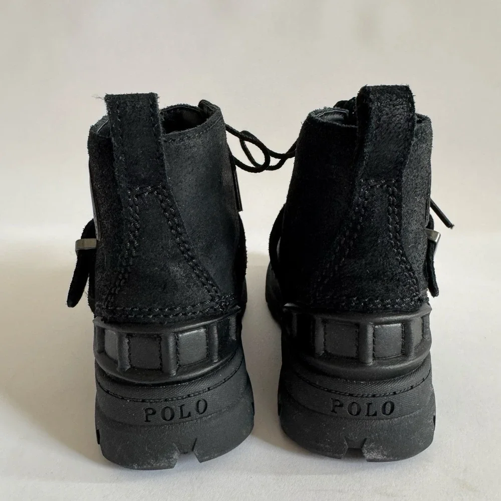 Polo Ralph Lauren Kids Boys‎ Black Oslo High Top Boots 11 Child Streetwear Duck